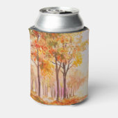 秋の森カラフル油風景 缶クーラー (缶裏面)