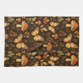 秋の森キノコと蝶 キッチンタオル (横)