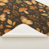 秋の森キノコと蝶 シェルパブランケット (3/4)