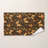 秋の森キノコと蝶 ハンドタオル (ハンドタオル)