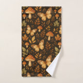 秋の森キノコと蝶 バスタオルセット (ハンドタオル)