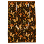 秋の森キノコと蝶 ミディアムペーパーバッグ (裏面)