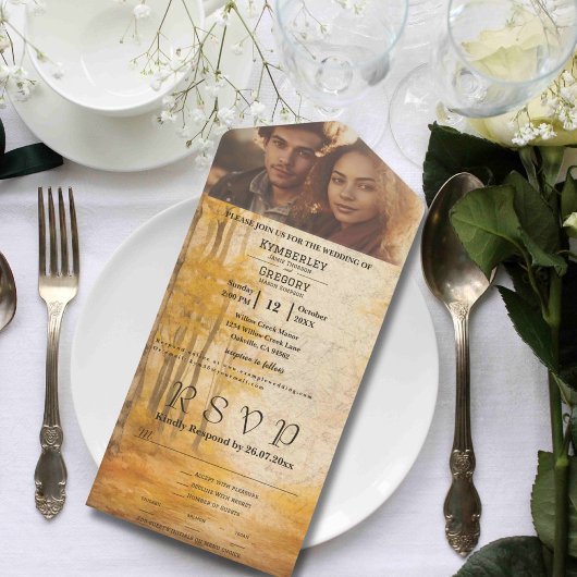 秋の森クリーム背景フォトウェブサイト電子メール オールインワン招待状