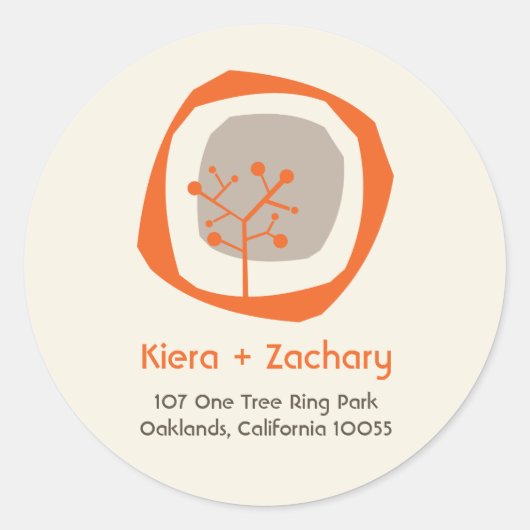 秋の森ツリーリングや輪秋の結婚式シール ラウンドシール (正面)