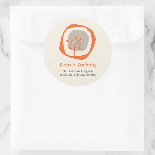 秋の森ツリーリングや輪秋の結婚式シール ラウンドシール (バッグ)