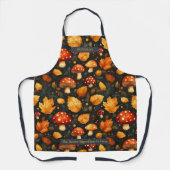 秋の森デザイン(キノコと離れ付) エプロン (正面)