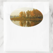 秋の森バイザリバー 楕円形シール (バッグ)