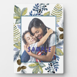 秋の森ブルーフレーム写真テンプレート フォトプラーク