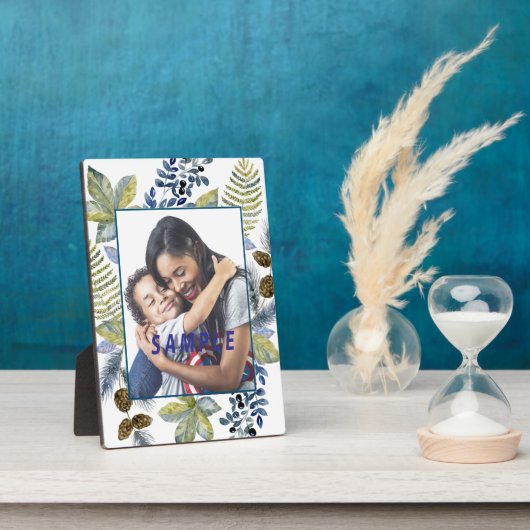 秋の森ブルーフレーム写真テンプレート フォトプラーク (側面)