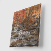 秋の森川セドナアリゾナ スクエア壁時計 (傾斜)