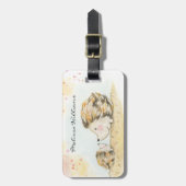 秋の森林アナグマ ラゲッジタグ (正面縦)