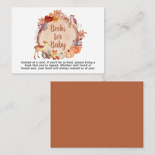 秋の森林浴の動物の本 エンクロージャーカード (正面/裏面)