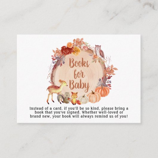 秋の森林浴の動物の本 エンクロージャーカード (正面)