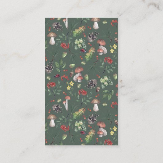 秋の森林赤ちゃんシャワーおむつラッフル エンクロージャーカード (裏面)