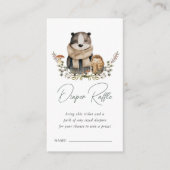 秋の森林赤ちゃんシャワーおむつラッフル エンクロージャーカード (正面)