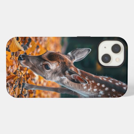 秋の森林鹿 iPhoneケース (裏面横)