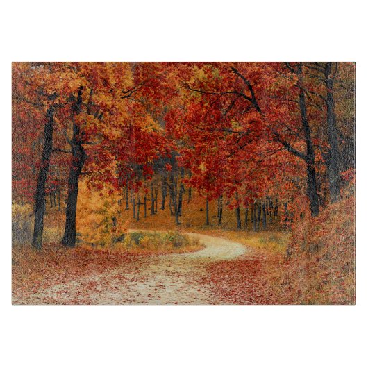 秋の森林 カッティングボード (正面)