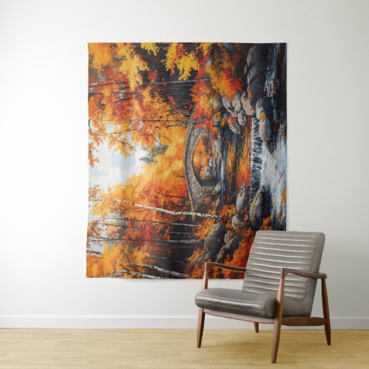 秋の森橋 タペストリー (インサイチュ)