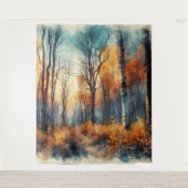 秋の森1 – 水色 タペストリー (正面)