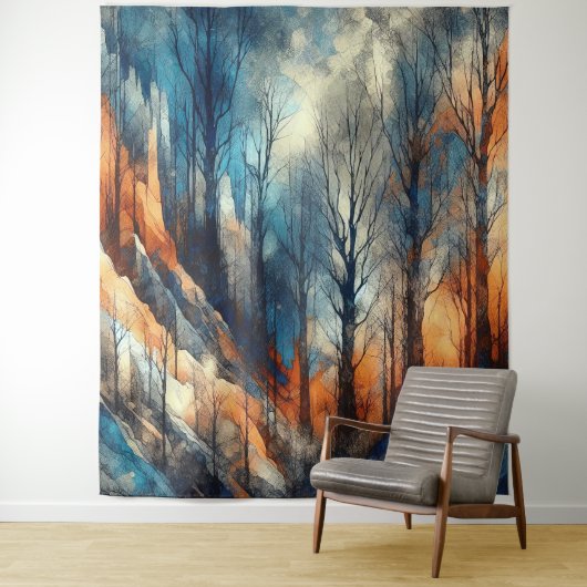 秋の森2 – 水彩 タペストリー (インサイチュ)