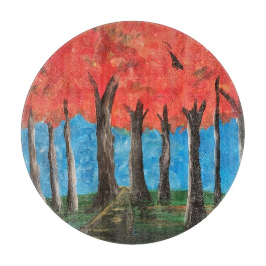 秋の森 カッティングボード (正面)