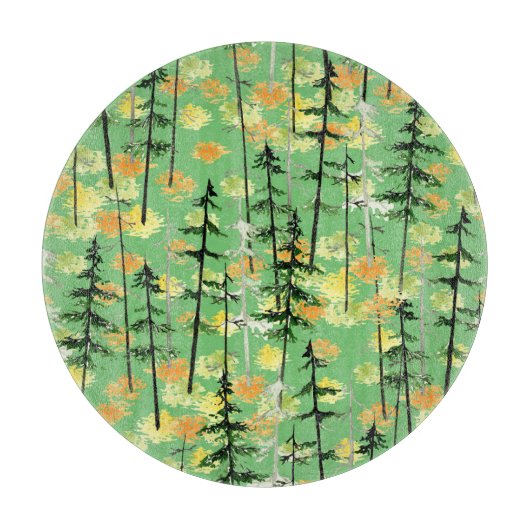 秋の森：シームレスな自然美しい カッティングボード (正面)