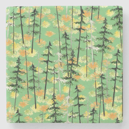 秋の森：シームレスな自然美しい ストーンコースター (正面)