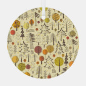 秋の森：シームレスグラフィックパターン。 ガラスオーナメント (裏面)