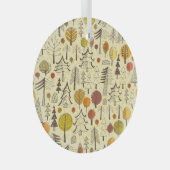 秋の森：シームレスグラフィックパターン。 ガラスオーナメント (正面右)