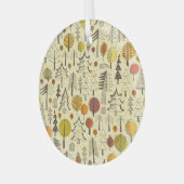 秋の森：シームレスグラフィックパターン。 ガラスオーナメント (正面左)