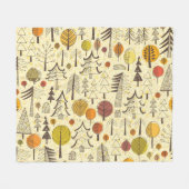 秋の森：シームレスグラフィックパターン。 フリースブランケット (正面(横))