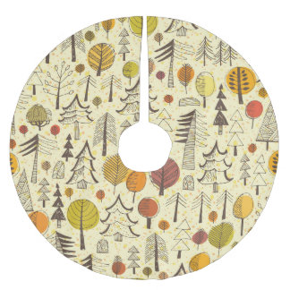 秋の森：シームレスグラフィックパターン。 ブラッシュドポリエステルツリースカート