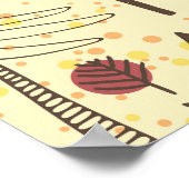 秋の森：シームレスグラフィックパターン。 ポスター (角)