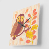 秋の森 スクエア壁時計 (傾斜)