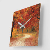 秋の森 スクエア壁時計 (傾斜)