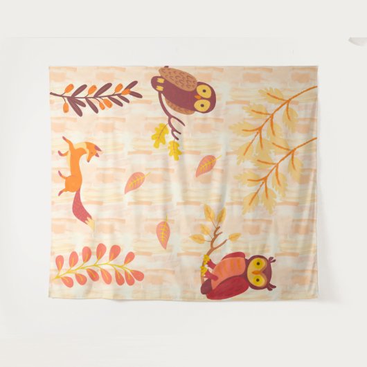 秋の森 タペストリー (正面(横))