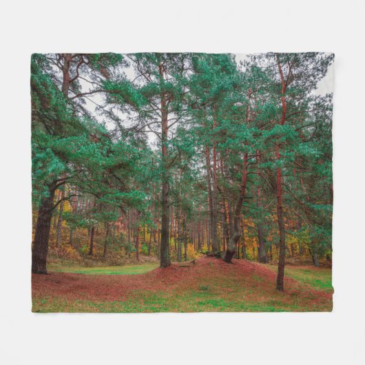 秋の森 フリースブランケット (正面(横))