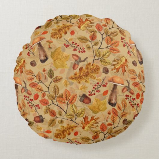 秋の森 ラウンドクッション (正面)