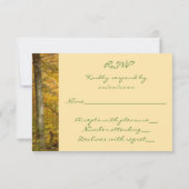 秋の森、秋の結婚式、カスタムRSVP 出欠カード (裏面)