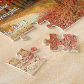 秋の森、聖書の詩の箴言3:5-6 ジグソーパズル (側面)