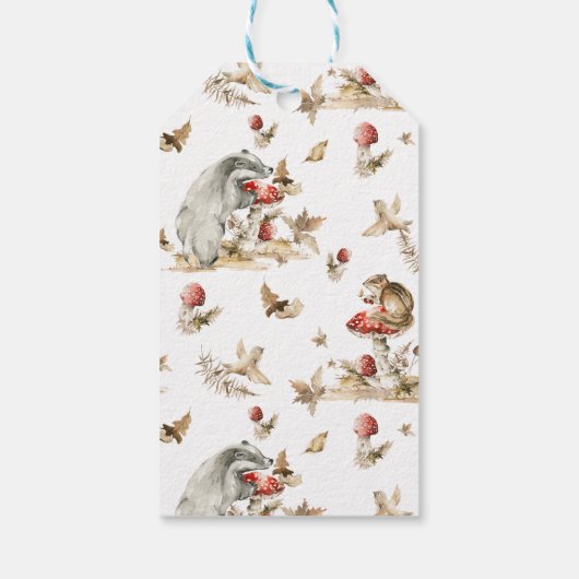 秋の森 |赤ちゃんシャワーありがとうギフトラベル ギフトタグ (裏面)