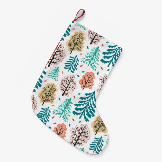 秋の森:魅惑的なシームレスなシーン。 スモールクリスマスストッキング (正面 (吊り時))