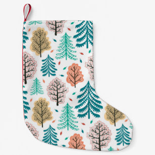 秋の森:魅惑的なシームレスなシーン。 スモールクリスマスストッキング