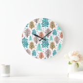 秋の森:魅惑的なシームレスなシーン。 ラージ壁時計 (ホーム)