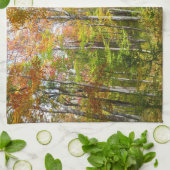 秋の森I秋の風景写真 キッチンタオル (折り畳み)