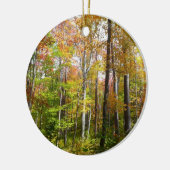 秋の森I秋の風景写真 セラミックオーナメント (左)