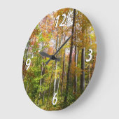 秋の森I秋の風景写真 ラージ壁時計 (傾斜)