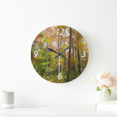 秋の森I秋の風景写真 ラージ壁時計 (ホーム)