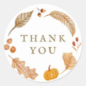 秋の植物の遊び心たっぷりの秋のベイビーシャワープレゼント ラウンドシール (正面)