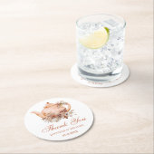 秋の植物フローラ結婚ティーポ感謝していット ラウンドペーパーコースター (インサイチュ)